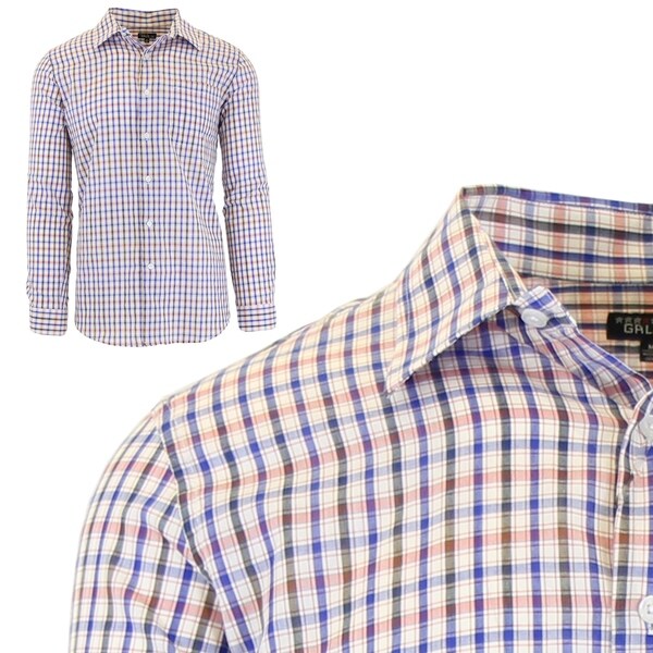 YYear Mens Regular Fit Stitching Casual Long Sleeve Plaid Print Button Down Shirt