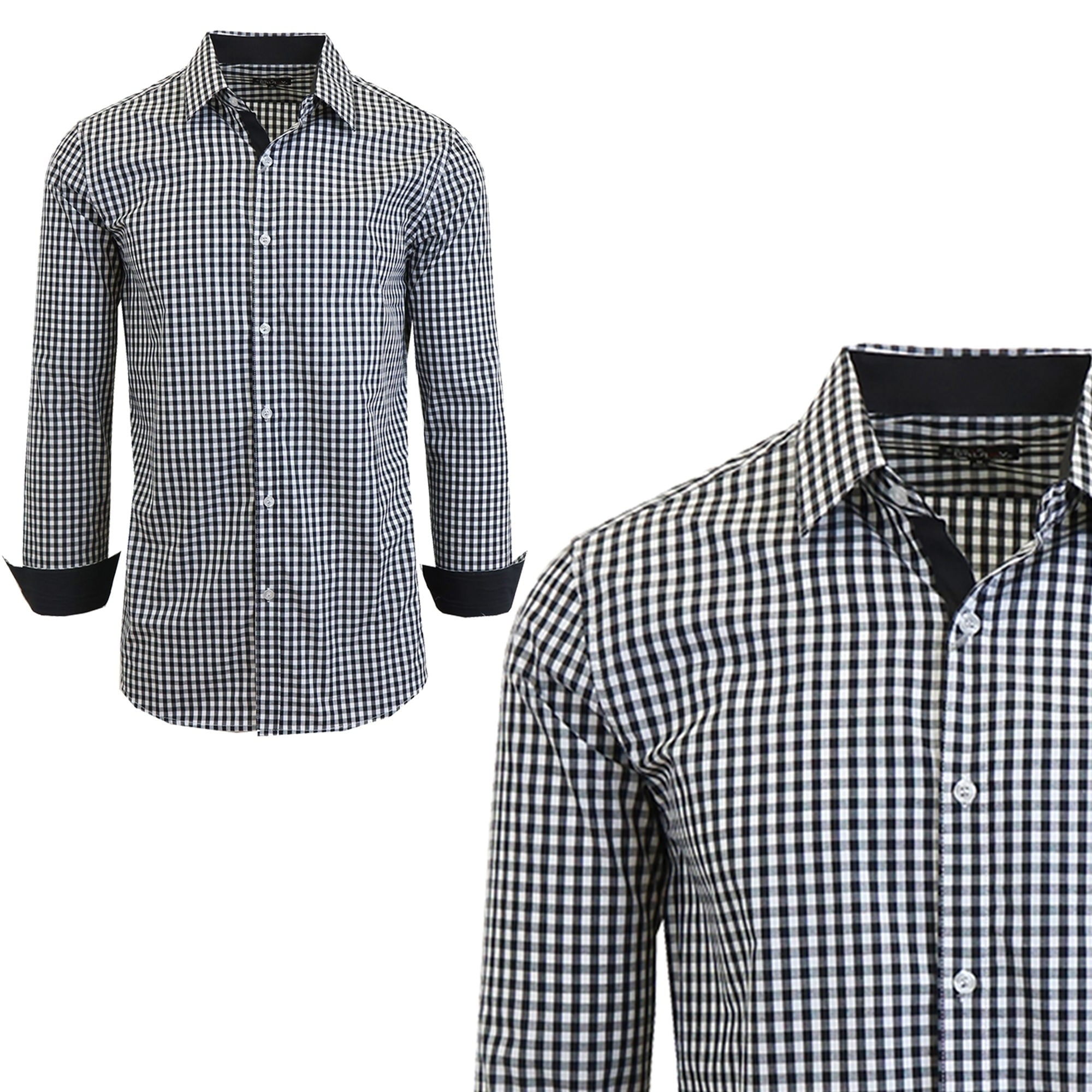 black and white checkered dress shirt