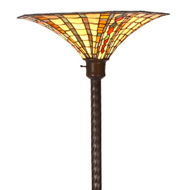 Large Tiffany-style Golden Amber Torchiere
