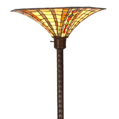Large Tiffany-style Golden Amber Torchiere