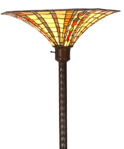 Large Tiffany-style Golden Amber Torchiere