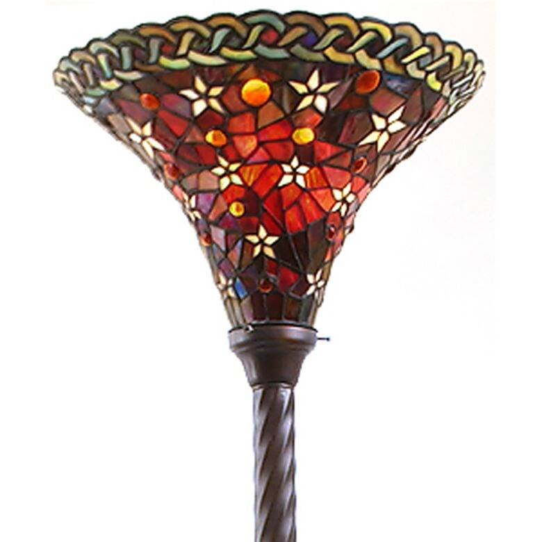 Tiffany-style Vintage Star Torchiere Lamp