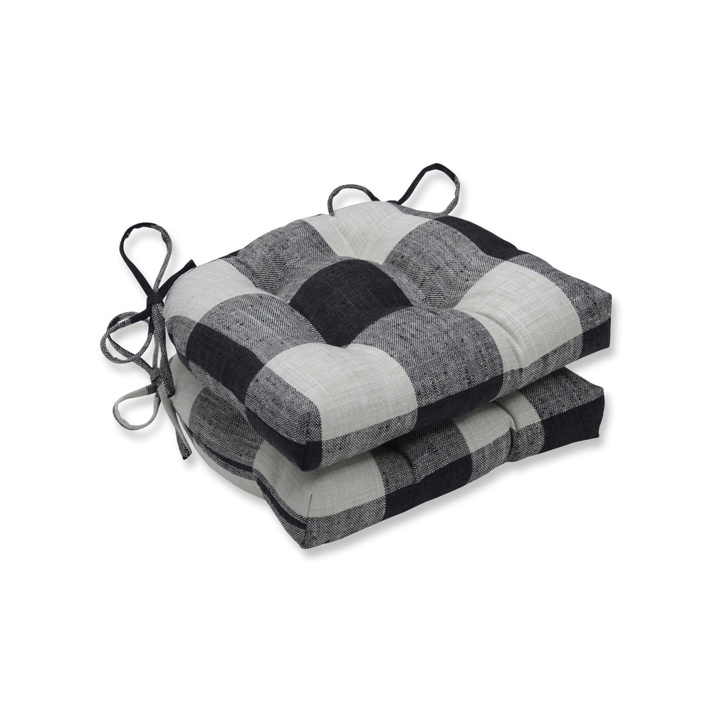 Never-Flatten Buffalo Check Rocker Chair Cushion Set, In 2 Sizes