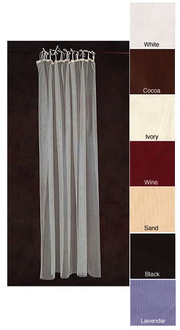 Sheer Netting Tab Top 87-inch Curtain Panel Pair - 64 x 87