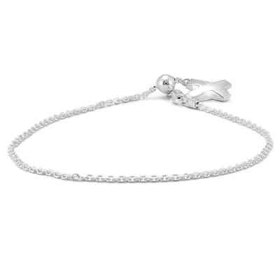 X Charm Bolo Chain Bracelet in .925 Sterling Silver