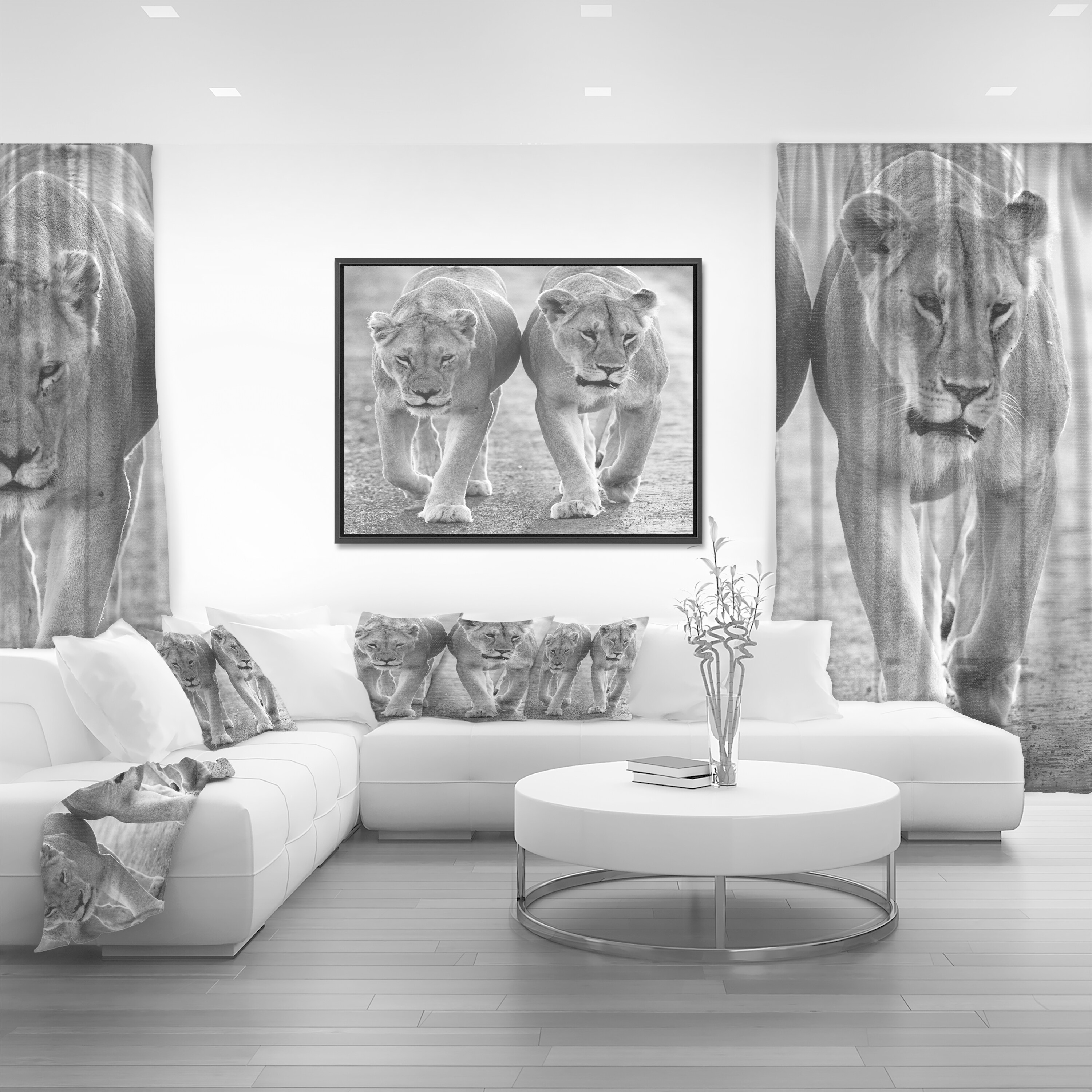 Lion Wall Art Black And White - Creative Art