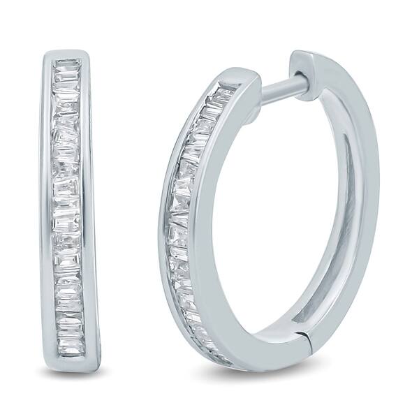 Memoire Hoops White Gold Round Diamond Earring 0 73 Ctw Shop