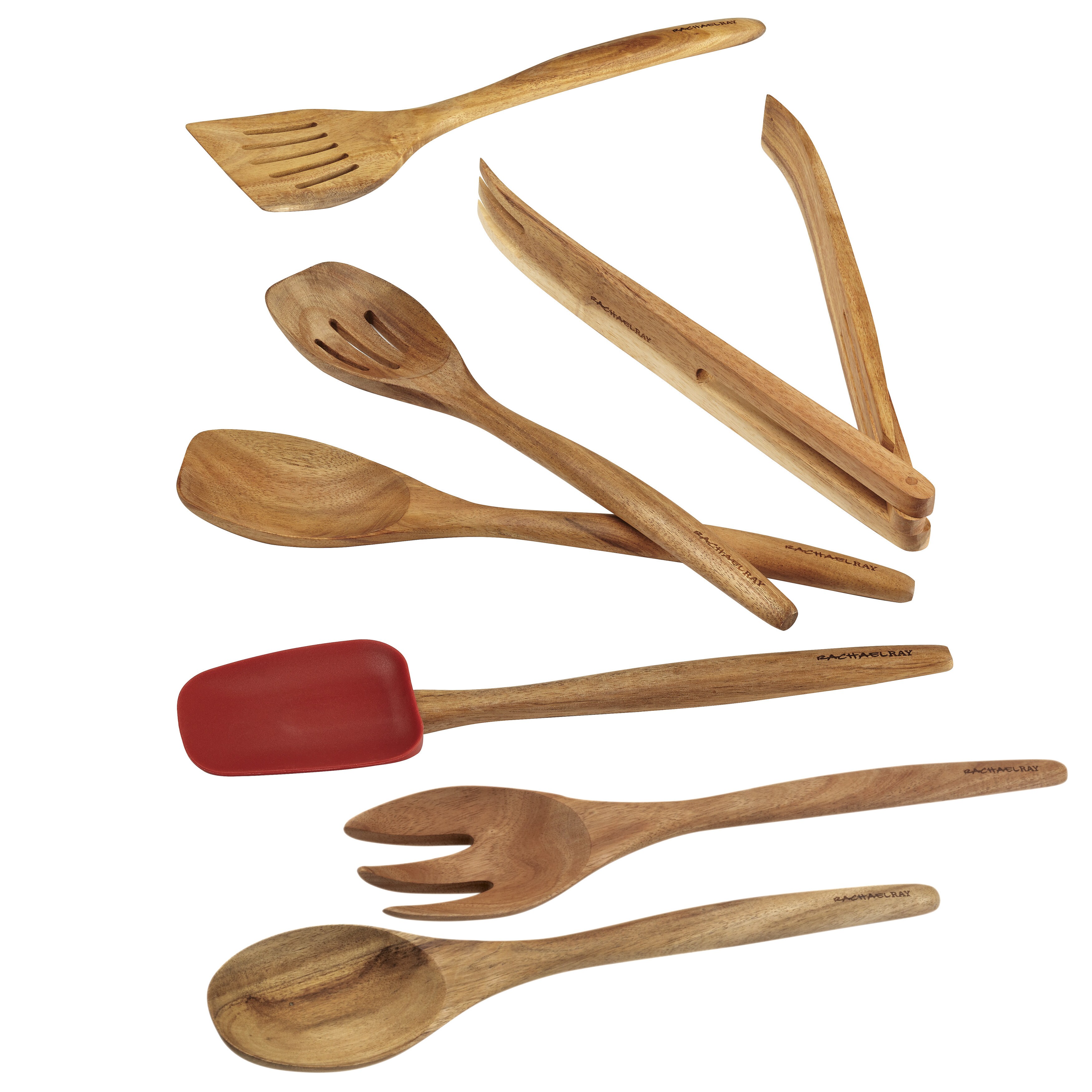 Rachael Ray Tools & Gadgets Wooden Kitchen Utensil Set, 4-Piece