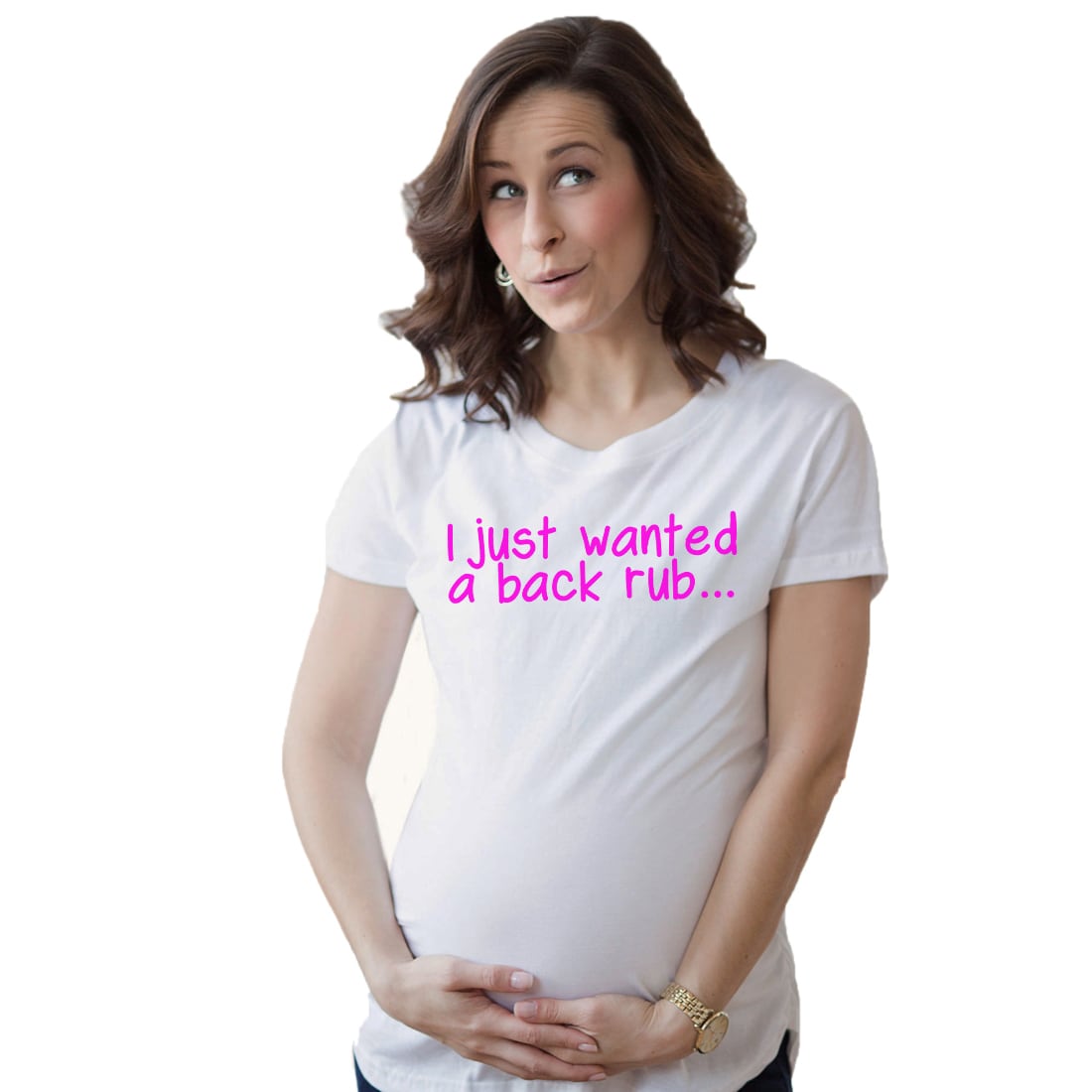 Maternity I Just Wanted A Back Rub Pregnancy Tee White XXL | eBay