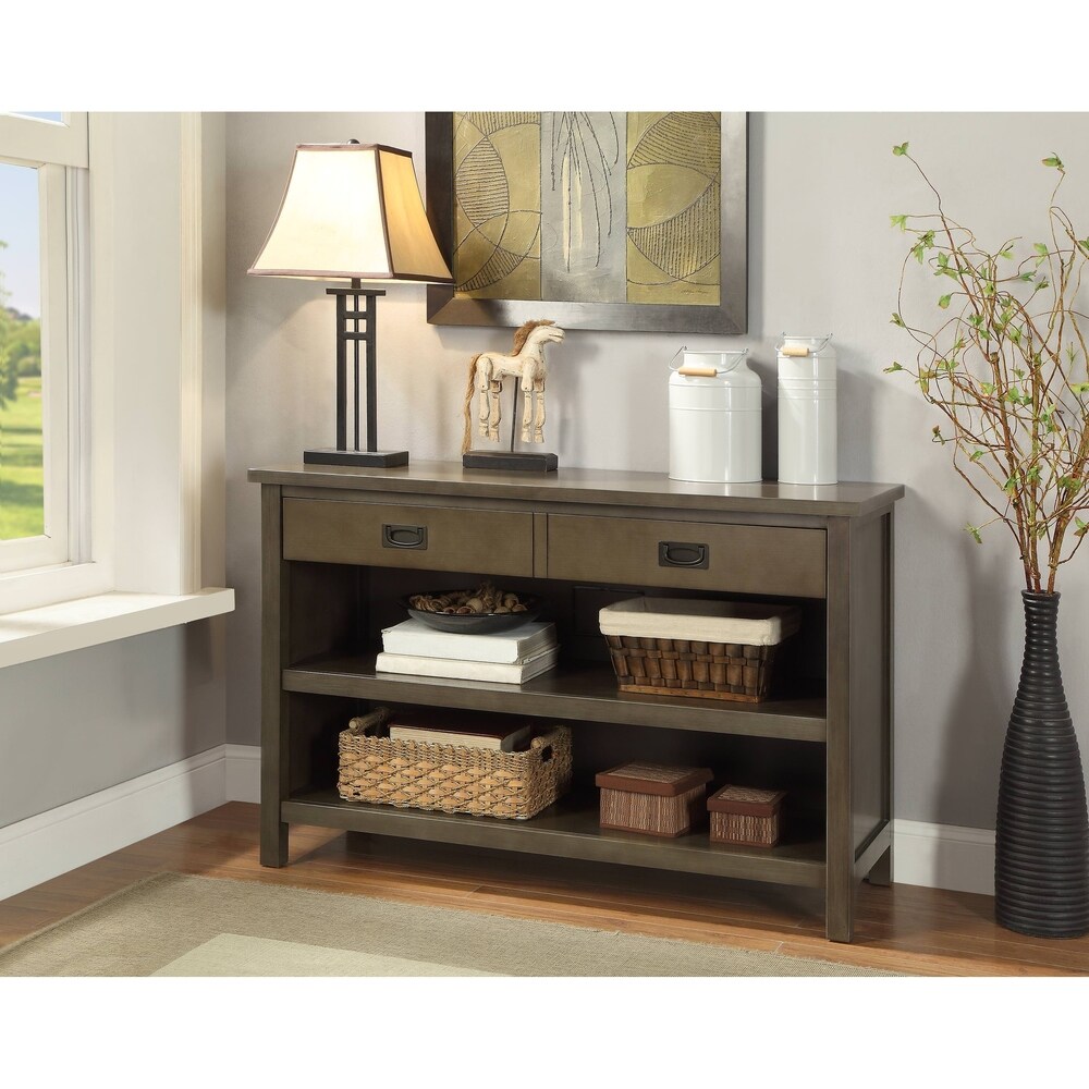Acme Asteris Console Table in Antique Gray