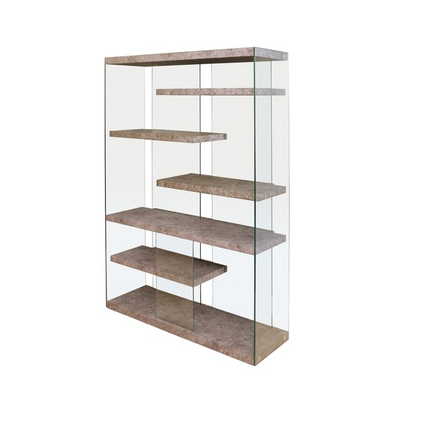 Acme Boyd Bookcase In Clear Gl Free Shipping Today Acme Boyd Bookcase In Clear Gl