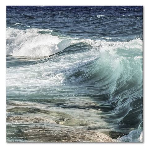 Rocky Waves 40 x 40 Gallery Wrapped Canvas