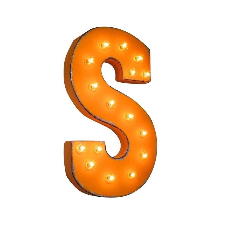 Shop 21 Letter S Plug In Rustic Metal Marquee Light Up Sign Color Overstock 18949717
