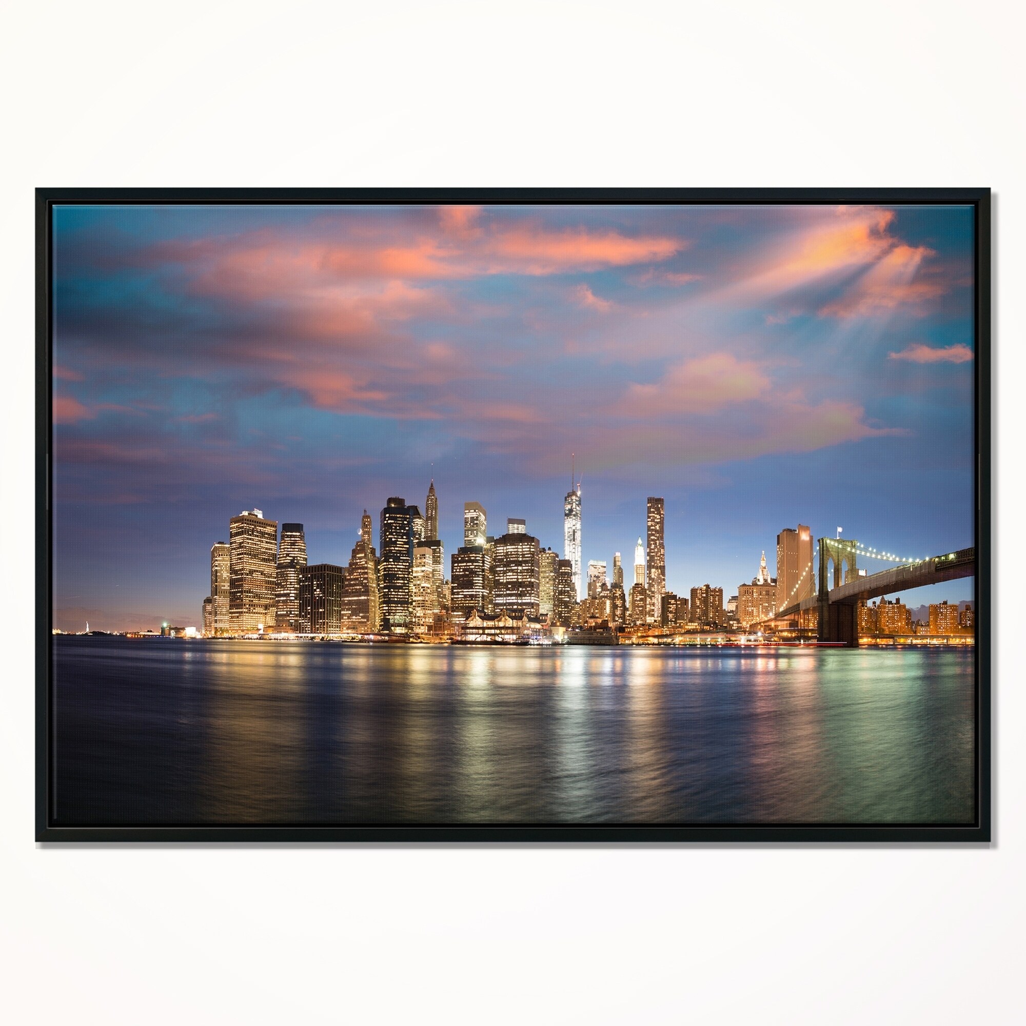 London At Night Cityscape CANVAS ART PRINT Box Framed Picture Home Decor