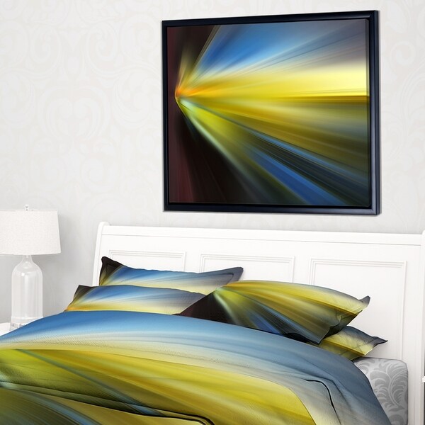Designart 'Brown Blue Focus Light' Abstract Framed Canvas art print