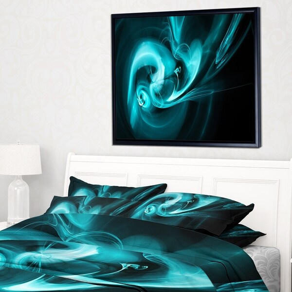 Designart 'Blue Colored Smoke Pattern' Abstract Framed Canvas art print