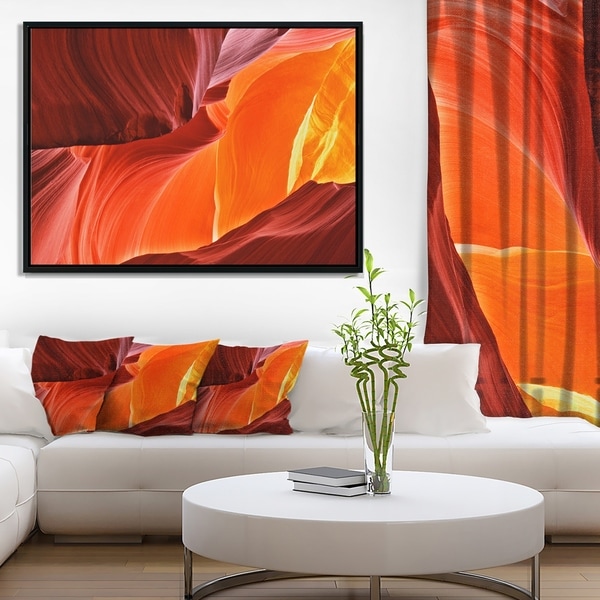 Designart 'Midday in Antelope Canyon' Landscape Photo Framed Canvas Art Print
