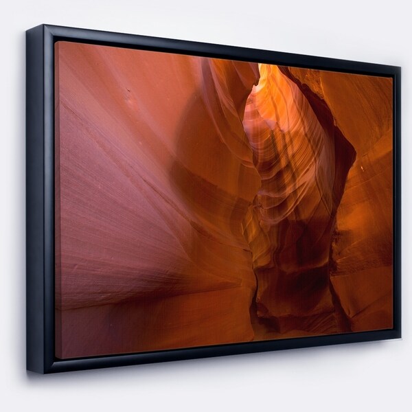 Designart 'Antelope Canyon Crack' Landscape Photography Framed Canvas Print