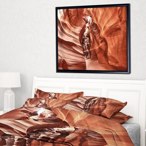 Designart 'Antelope Canyon High Structures' Landscape Photography Framed Canvas Print