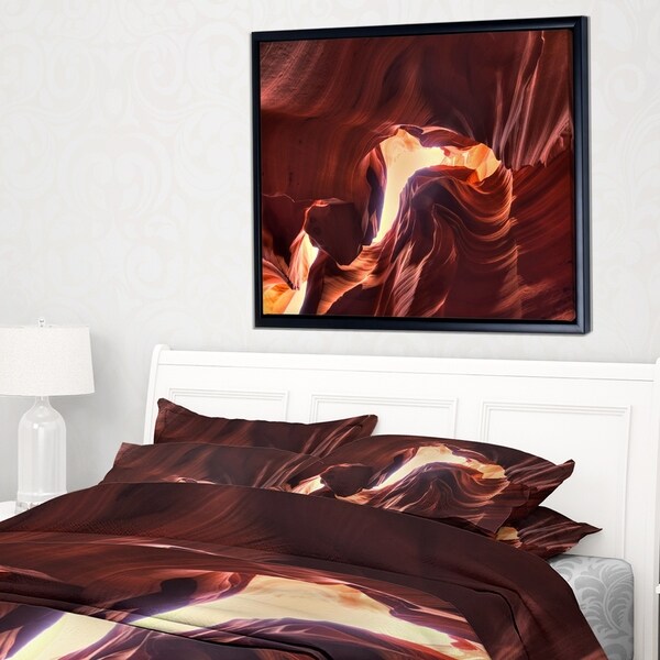 Designart 'Stone Structures In Lower Antelope Canyon' Photography Framed Canvas Art Print