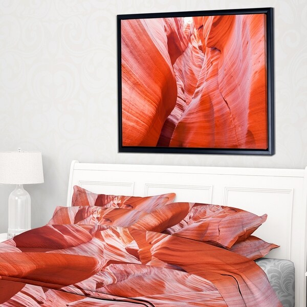 Designart 'Antelope Canyon Walls' Landscape Photo Framed Canvas Art Print