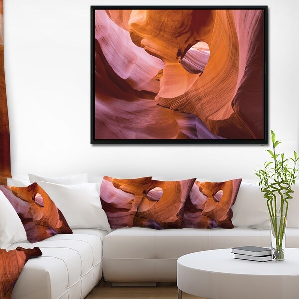 Designart 'Antelope Canyon Sandstone Waves' Landscape Photography Framed Canvas Print