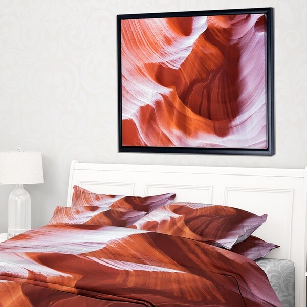 Designart 'Antelope Canyon Brown Wall' Landscape Photography Framed Canvas Print