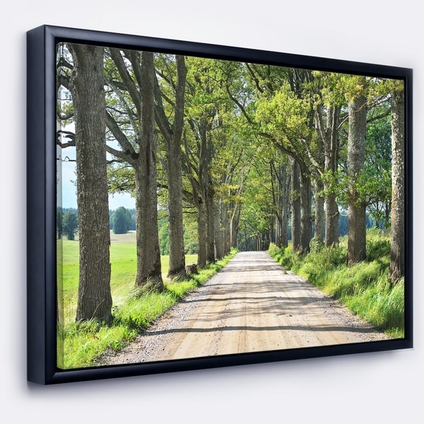 Designart 'Old Road through Alley' Landscape Photography Framed Canvas Art Print