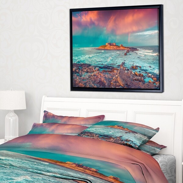 Designart 'Blue Waters in Spring' Seascape Photography Framed Canvas Art Print