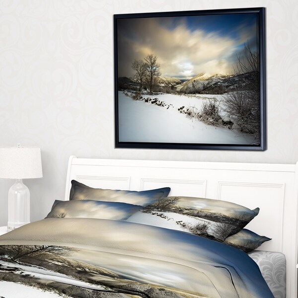Designart 'Snow Storm in Spain' Landscape Photography Framed Canvas Art Print