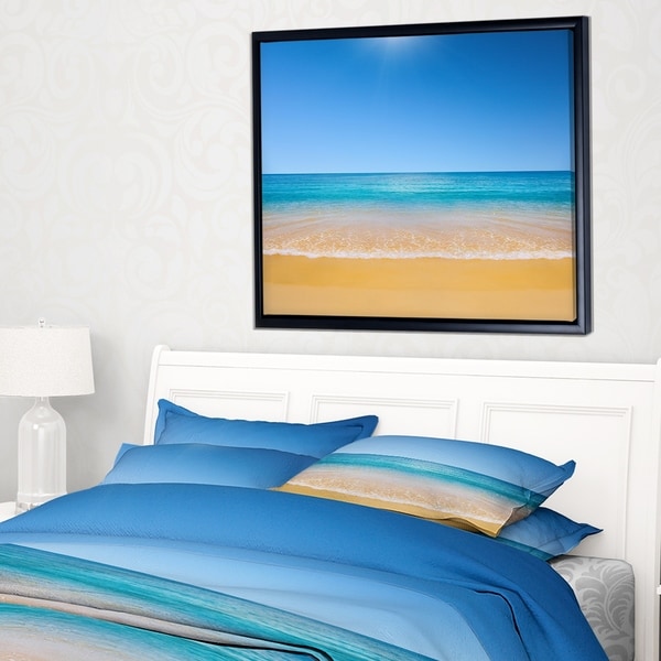 Designart 'Dark View of Tropical Beach' Seashore Photo Framed Canvas Print