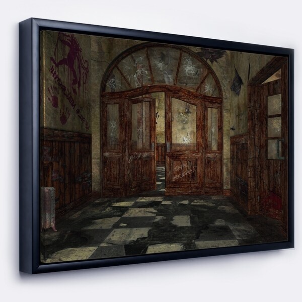 Designart 'Abandoned Interior' Landscape Painting Framed Canvas Artwork Print