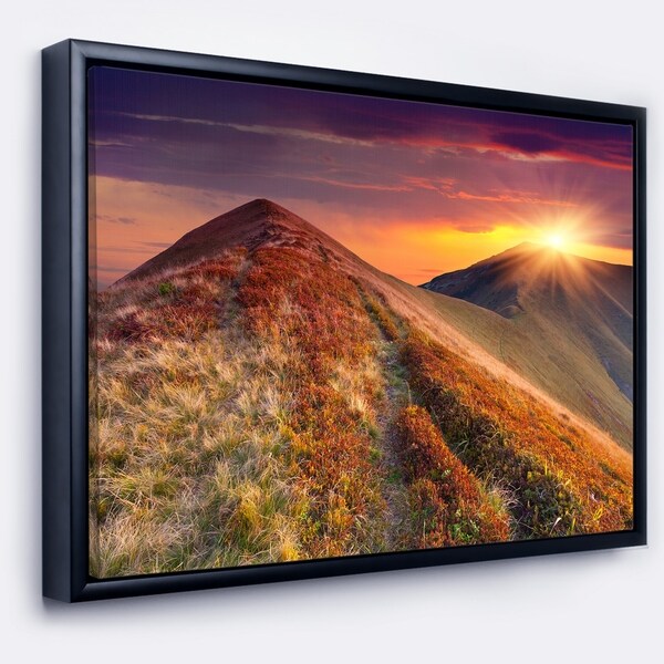 Designart 'Autumn Hills with Colorful Grass' Landscape Photography Framed Canvas Print