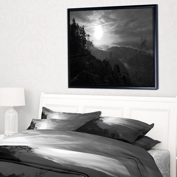 Designart 'Sandstone Peaks and Hills' Landscape Photo Framed Canvas Art Print