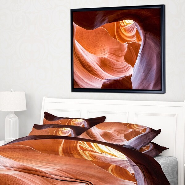 Designart 'Antelope Canyon Inside View' Landscape Photography Framed Canvas Print