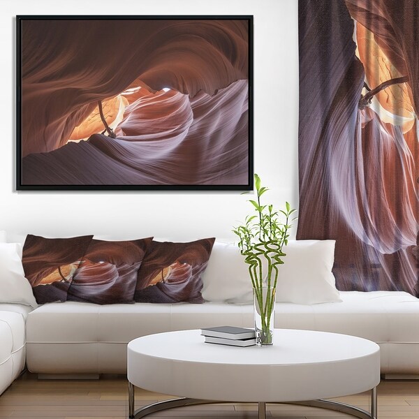 Designart 'Cave in Antelope Canyon' Landscape Photo Framed Canvas Art Print