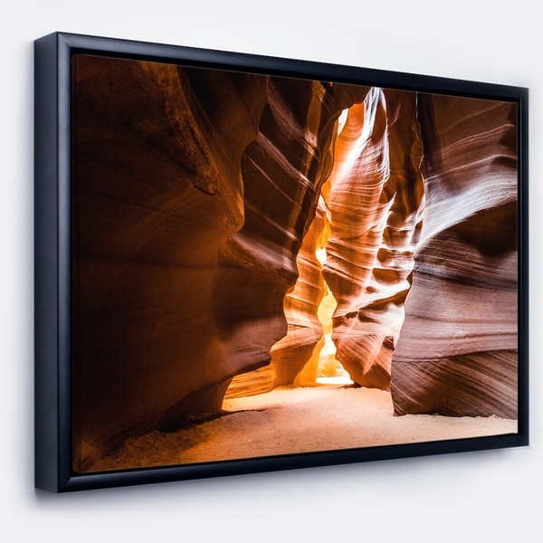 Designart 'Antelope Canyon in Sunshine' Landscape Photo Framed Canvas Art Print