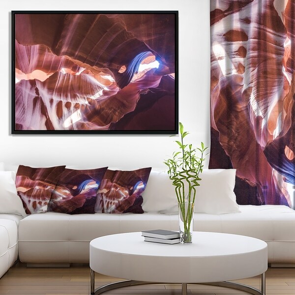 Designart 'Blue Light in Antelope Canyon' Landscape Photography Framed Canvas Print