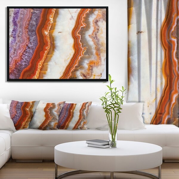 Designart 'Colorful Stone Stripes' Abstract Framed Canvas art print