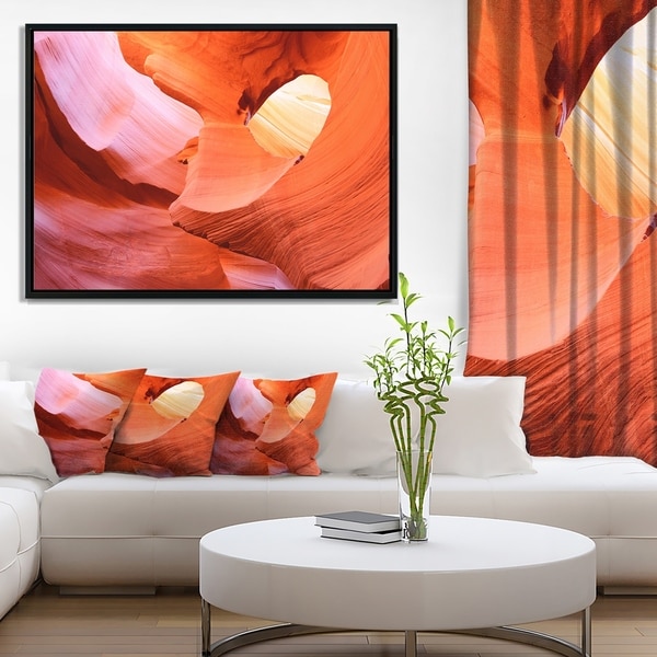 Designart 'Antelope Canyon Inside' Landscape Photo Framed Canvas Art Print