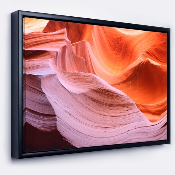 Designart 'Color Layers in Antelope Canyon' Landscape Photography Framed Canvas Print