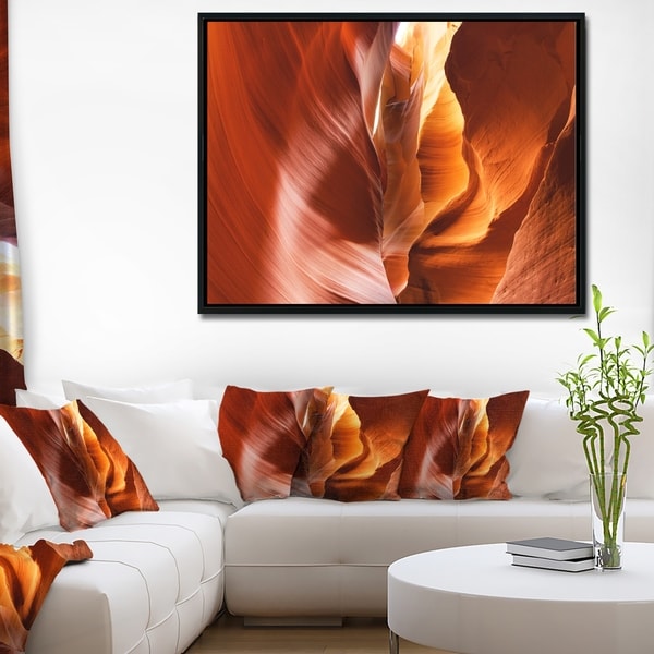 Designart 'Sunshine in Antelope Canyon' Landscape Photo Framed Canvas Art Print