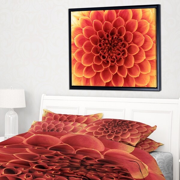 Designart 'Brown Flower with Dense Petals' Floral Photo Framed Canvas Print