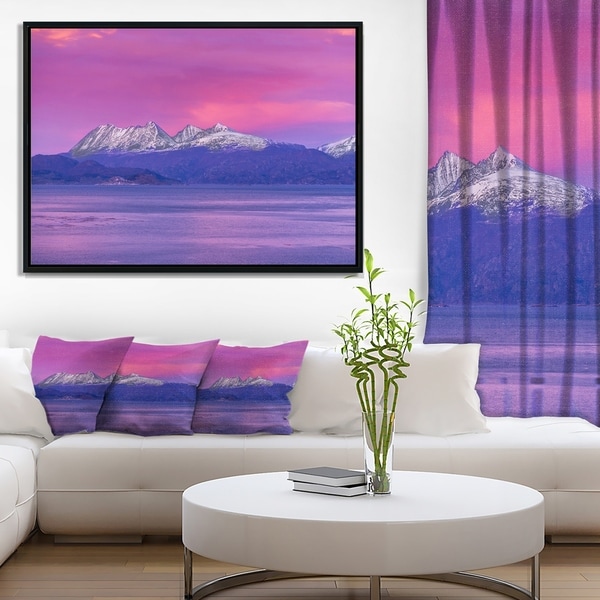 Designart 'Ushuaia Sunrise Argentina' Beach and Shore Framed Canvas Art Print