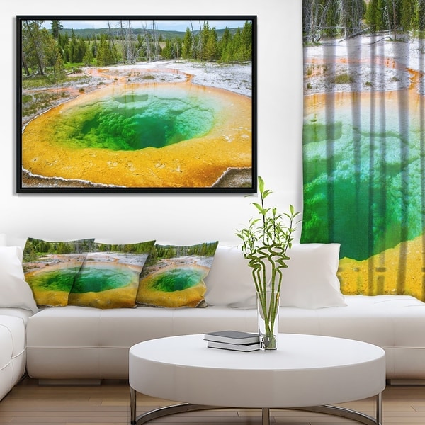 Designart 'Bright Morning Glory Pool' Landscape Photo Framed Canvas Art Print