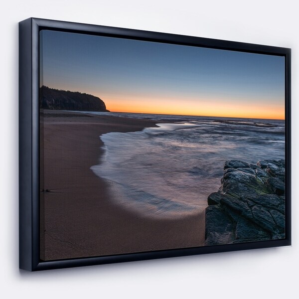 Designart 'Sunrise at Sydney Over Sea' Seascape Framed Canvas Art Print