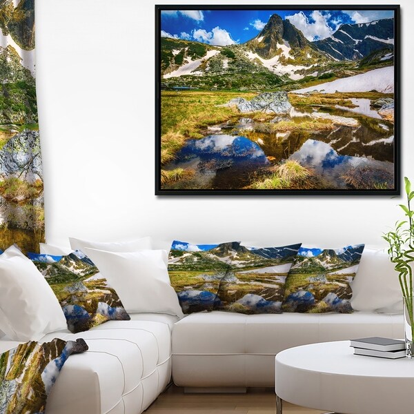 Designart 'Stunning Mountains in Rila Lakes District' Landscape Framed Canvas Art Print