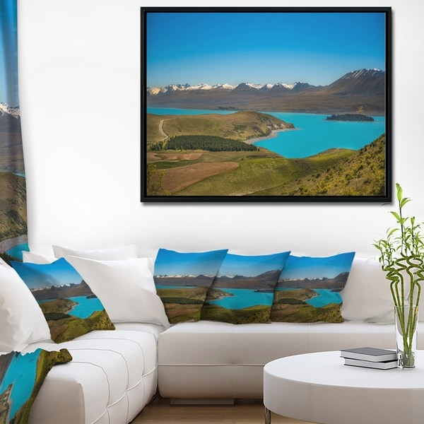 Designart 'Fantastic Calm Landscape of New Zealand' Landscape Framed Canvas Art Print