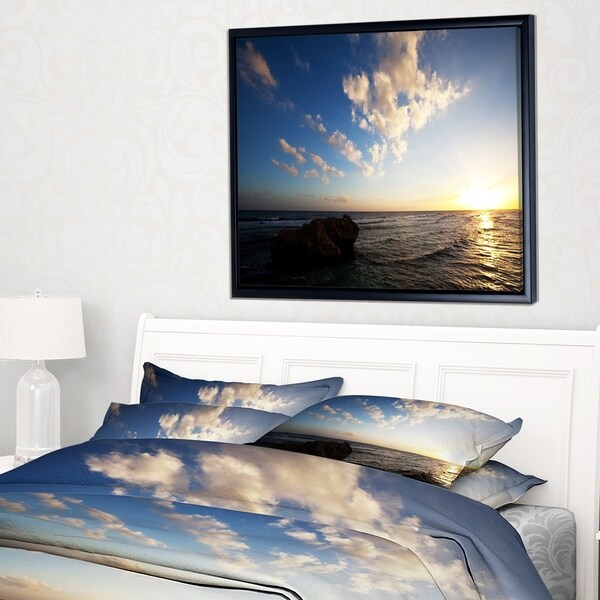 Designart 'Evening Sea after Heavy Storm' Modern Beach Framed Canvas Art Print