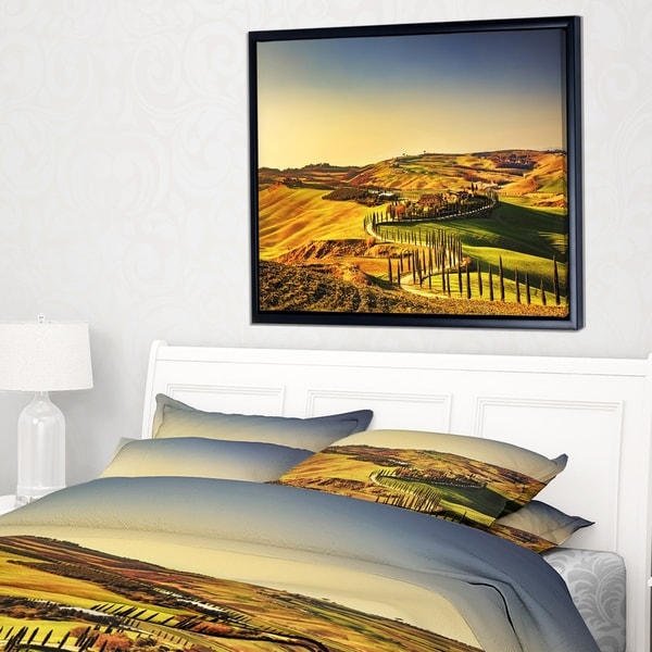 Designart 'Crete Senesi Rural Landscape Tuscany' Landscape Framed Canvas Art